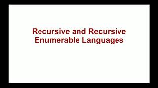 Recursive Language and Recursive Enumerable Language | Total Recursive & Partial Recursive Functions