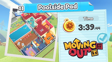 Moving Out. Poolside Pad. Gold Medal. 2 Players Co-op