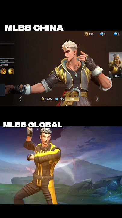 MLBB CHINA VS MLBB GLOBAL CHOU VERSION 🔥 #mobilelegends #mlbb #shorts