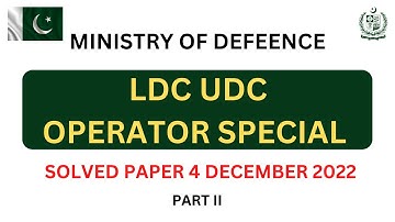 MOD LDC Paper 04/12/2022 | MOD UDC Paper 04/12/2022 | MOD Operator Special Paper 04/12/2022