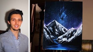 painting acrylic paint beginners tutorial mountains ryan basic paintings rourke tutorials lessons techniques starry speed cherry min blossom tree orourke