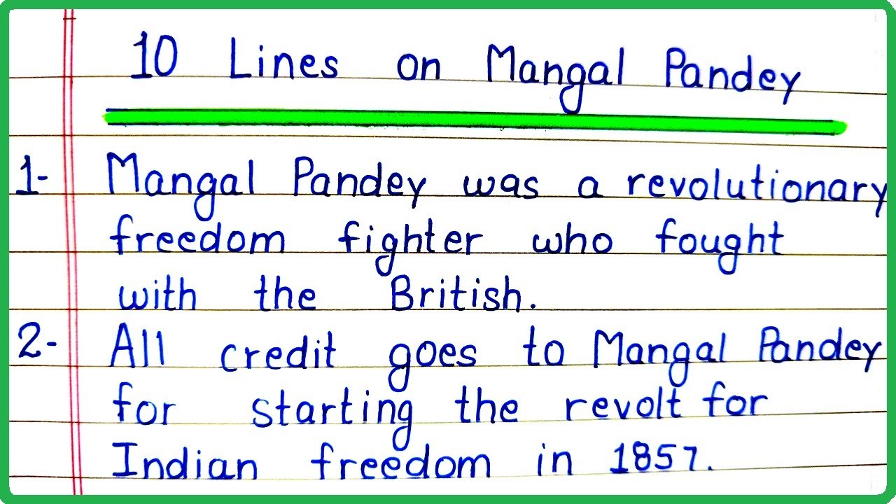 mangal pandey essay in english 100 words