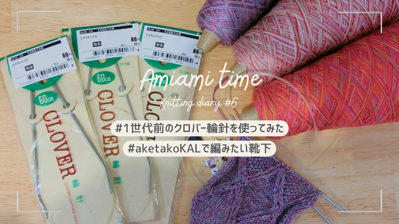 1世代前のクロバー輪針を使ってみた/aketakoKALで編みたい靴下/靴下専用一期一会糸/Knitting Diary#6