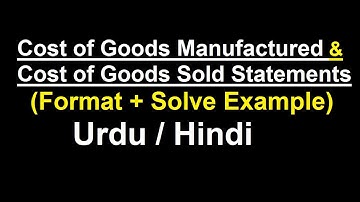 Cost of Goods Manufactured & Cost of Goods Sold Statements (Format + Solve Example) ? Urdu / Hindi