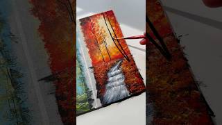 Autumn River Flow Painting 🍁🍂🎨 #art #autumn #acrylicpainting