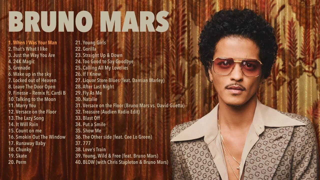 When I Was Your Man  Bruno Mars Greatest Hits  Bruno Mars Love Songs 2 Hour Loop 4K