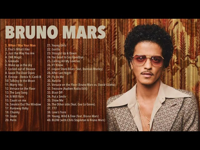 When I Was Your Man | Bruno Mars Greatest Hits | Bruno Mars Love Songs [2 Hour Loop 4K] class=