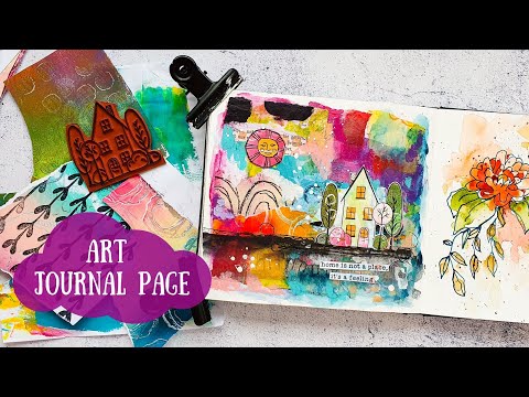 Mixed Media Collage Art Journal Page – Video Tutorial – Susanne Rose Art