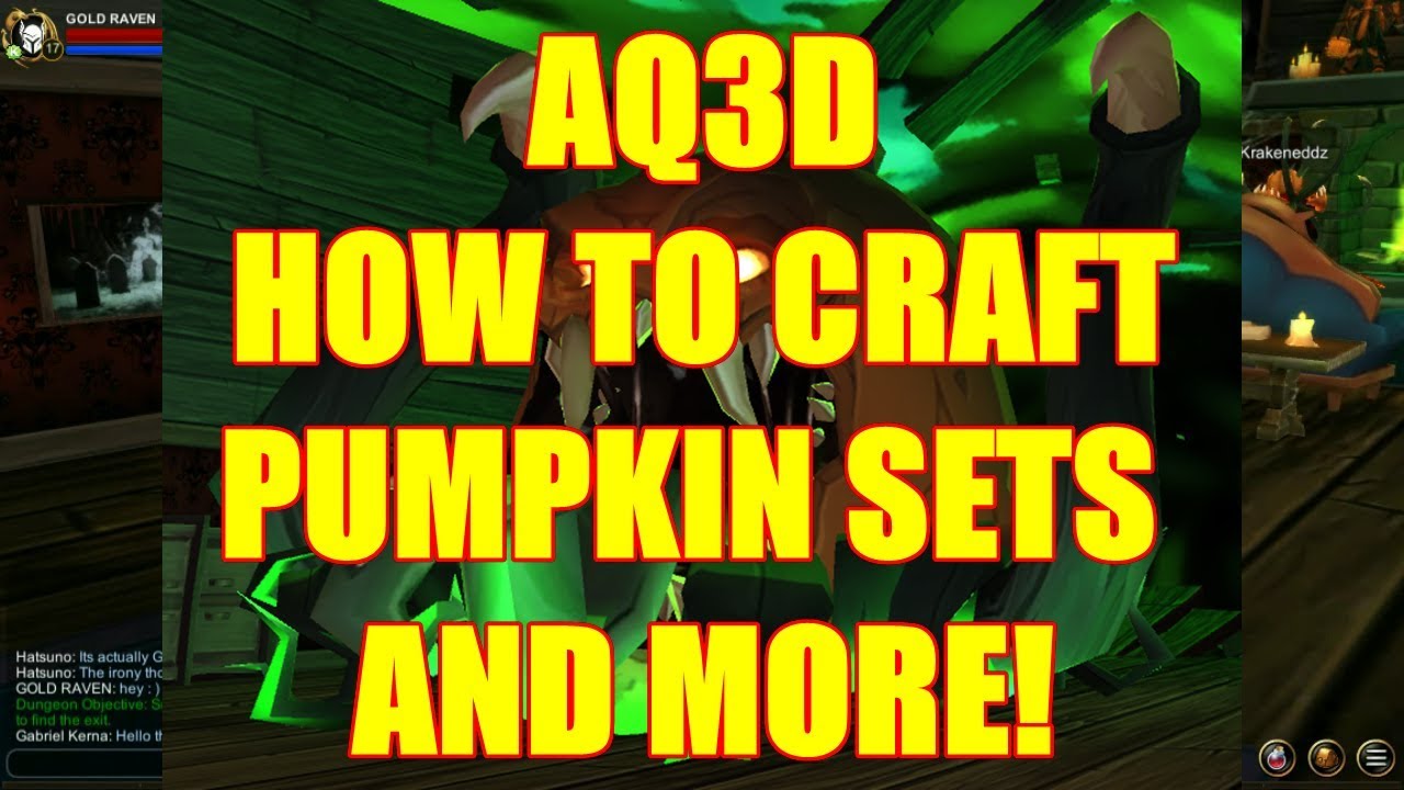 AQ3D How To Craft PUMPKIN Sets And More! AdventureQuest 3D YouTube