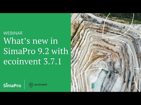 Webinar | SimaPro 9.2 With Ecoinvent 3.7.1
