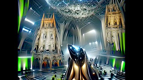 "futuristic alien cathedral vfx unreal engine" - CLIP+VQGAN (Text-to-Image) #pollinations #generativ