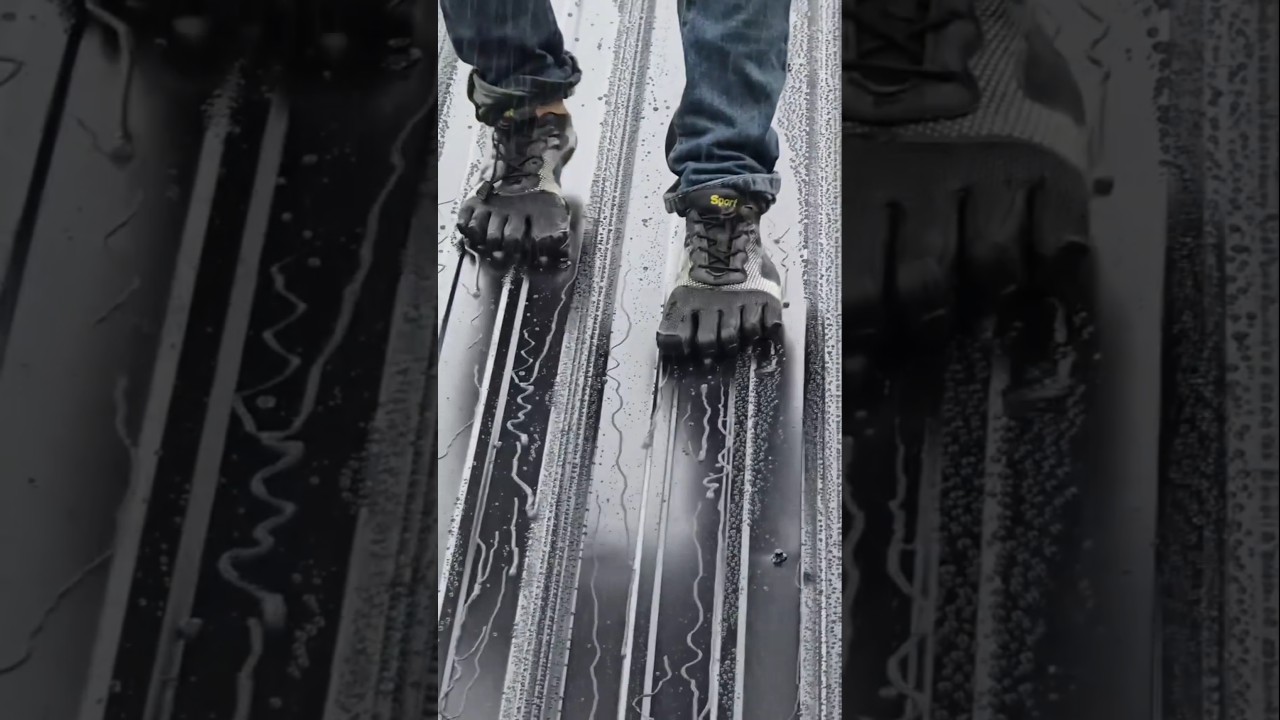 Why Roofers Wear Five-Finger Grip Shoes on Wet Metal Roofs? 👟🌧️ | #shorts