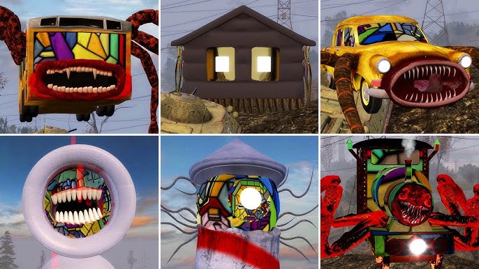 MEGAHORN, CARTOON DOG EATER, CURSED BUS EATER, HOUSE HEAD, TRAIN EATER, THE  VISITOR in Gmod! 