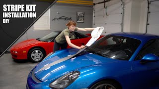 Porsche Vinyl Stripe Kit Install DIY - Wet and Dry Instructions - GT4 KI Studios