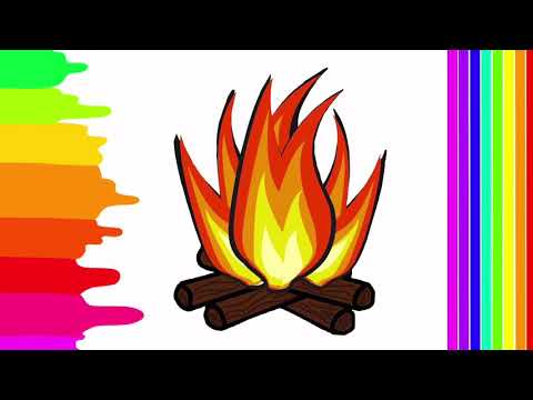 How to draw a campfire | Как легко нарисовать костёр | Рисуем для детей