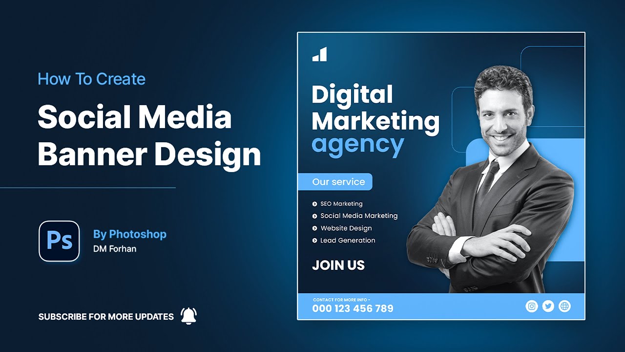 Social Media Banner Design in photoshop | Digital Marketing Agency ...
