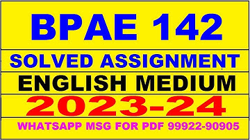 bpae 142 solved assignment 2023-24 | bpae 142 solved assignment in english 2024 | bpae 142 2024