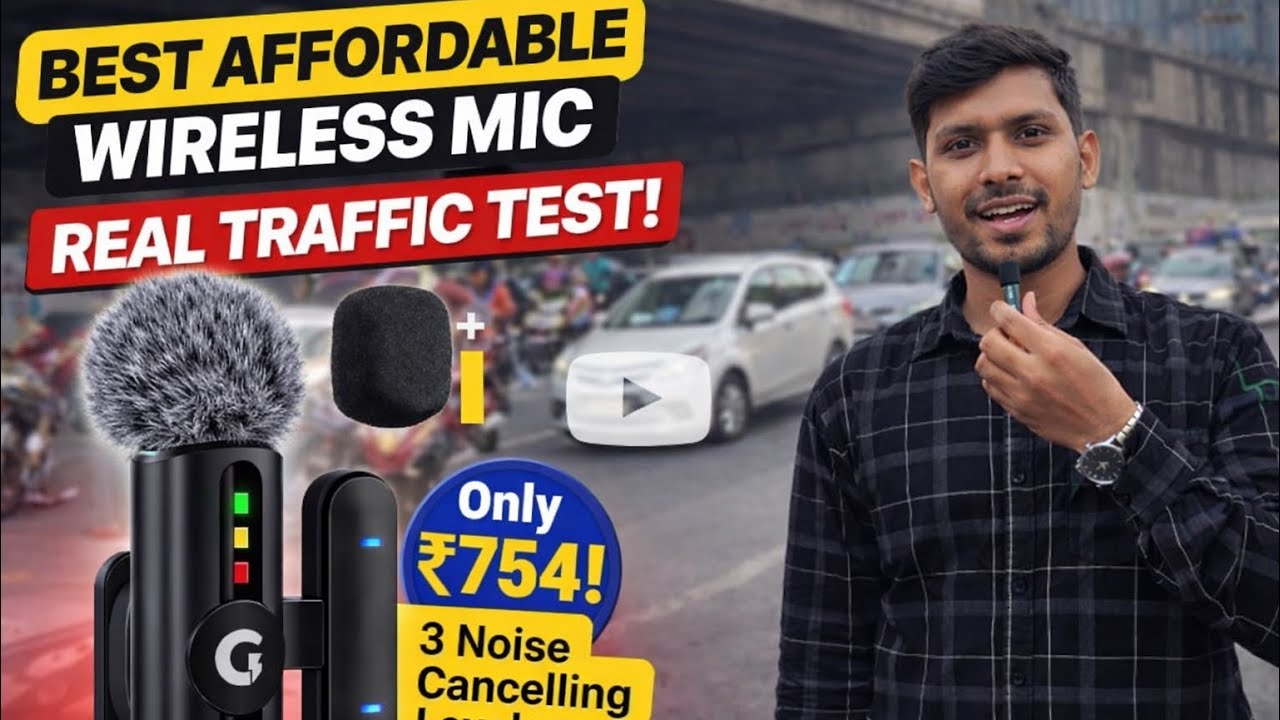 Best Affordable Wireless Mic 🔥 Real Traffic Noise Test | Clear Audio at ₹754?