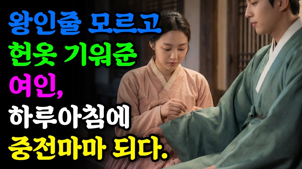 왕인줄 모르고 헌옷 기워준 여인, 하루아침에 중전마마 되다 | 야담 | 민담 | 전설 | 설화 | 옛날이야기 | 조선야담