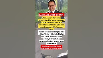 Bakal Viral, Lagi lagi Pak Anies geram pada pemerintah Prabowo #beritaviral #beritaterkini