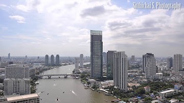 Timelapse of Bangkok Cityscape with Chaopraya river