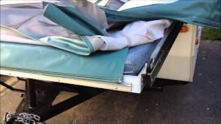 Popup Camper tent trailer Canvas Vinyl repair and removal/install: Part 1/2