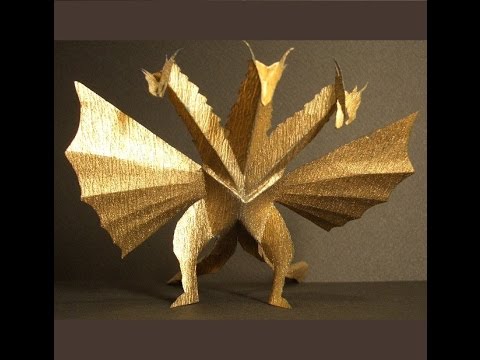 キングギドラを切り折り紙で作ってみた Youtube