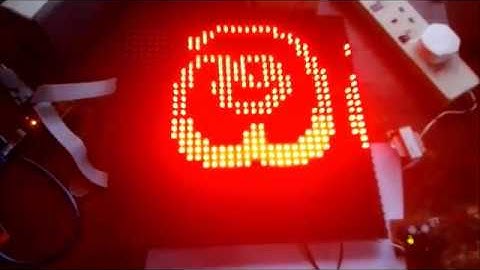 Arduino P10 led display showing Sinhalese font