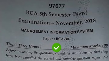 [2018] Mdu BCA 5th Sem Management Information System Question Paper #MduQuestionPaper