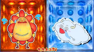 【寸劇】Hot vs Cold！暑すぎるボタンだらけの部屋から脱出せよ！！絶対に押してはいけないゲーム！？子供向け知育教育★サンサンキッズTV★ screenshot 5