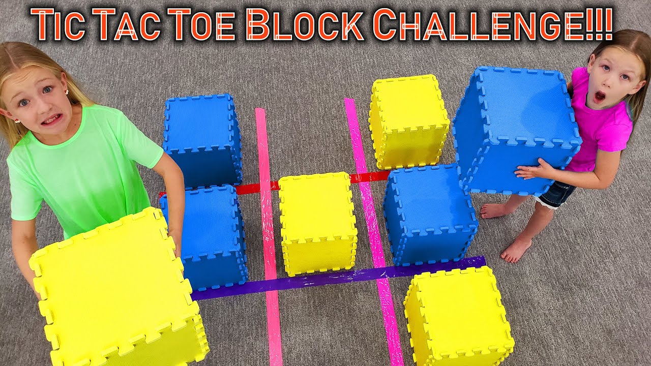 Fun With Pool Noodles and Tic Tac Toe Block Challenge Play!!! YouTube