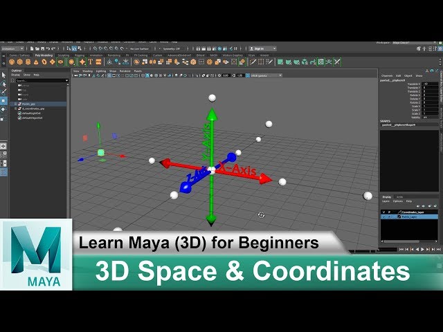 What is 3D space & 3D Coordinates in Maya | Learn Maya 3D for