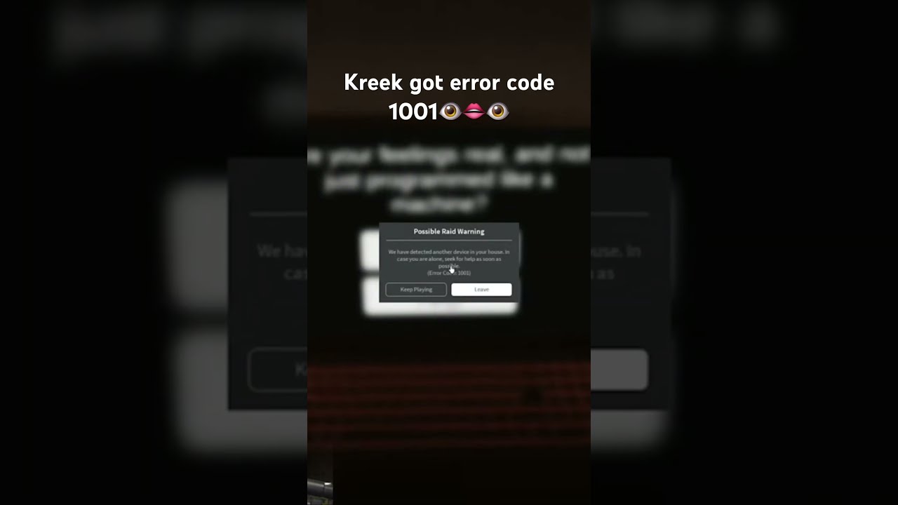 Kreek Got Error Code 1001 Roblox Kreekcraft