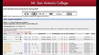 How to use the Course Schedule to Register for Classes