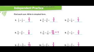 Grade 4 Chapter 9 Lesson 2 Add Like Fractions Profile