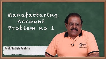 Manufacturing Account Problem No. 1 - Final Accounts - Accounts