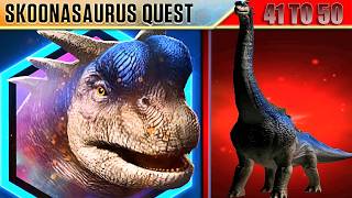 SKOONASAURUS QUEST 41 TO 50 THE END WAS VERY DIFFICULT NO KO WITHIN TEAM | JURASSIC WORLD THE GAME