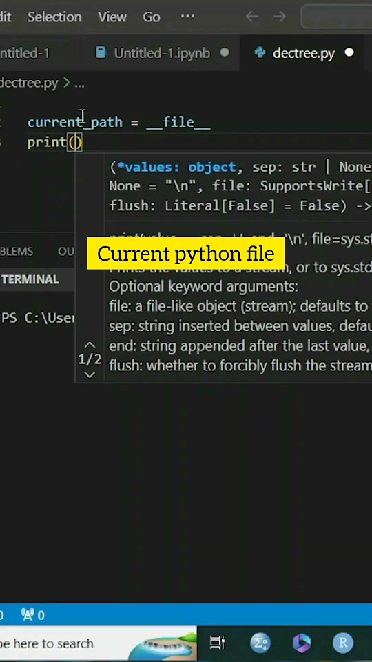 Print path of current python file youtube