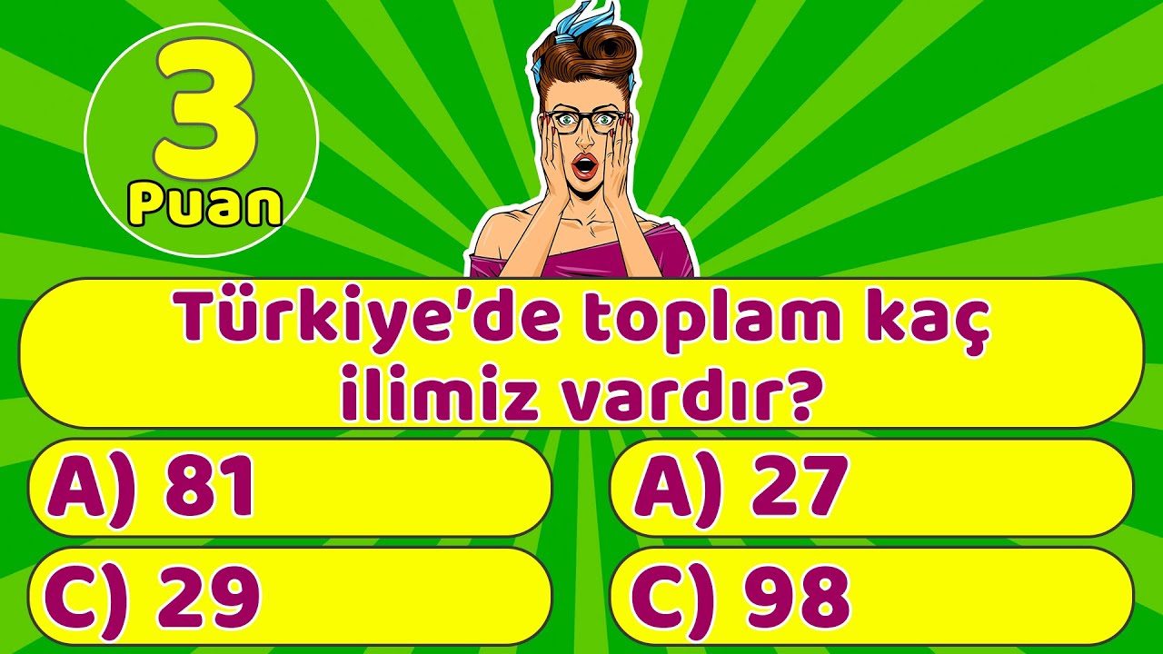 BİLGİ YARIŞMASI #15 : Genel Kültürün Ne Kadar İyi Test Et | Çocuklar için bilgi yarışması