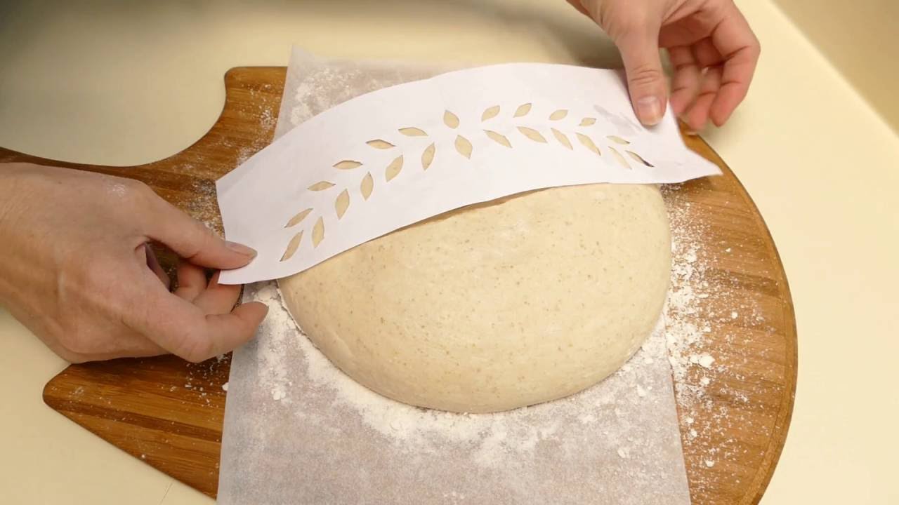 Artisan bread with stencil design