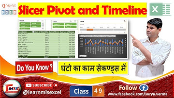Slicer and Timeline | How to Use Slicer and time line with Pivot and Table in Excel in Hindi | P1