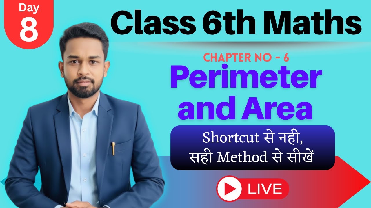 Class 6th Maths ch 6 Perimeter and area | Area of rectangle & area of Square based Questions | Day 8