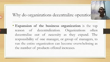 Performance Measurements in Decentralized Organizations Part 1