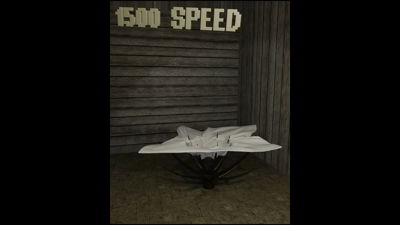 Speed test fabric on fan  