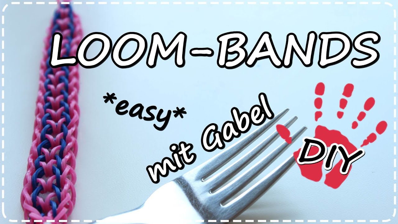DIY- Rainbow LOOM BANDS mit GABEL | Herz-Armband | Easy Tutorial