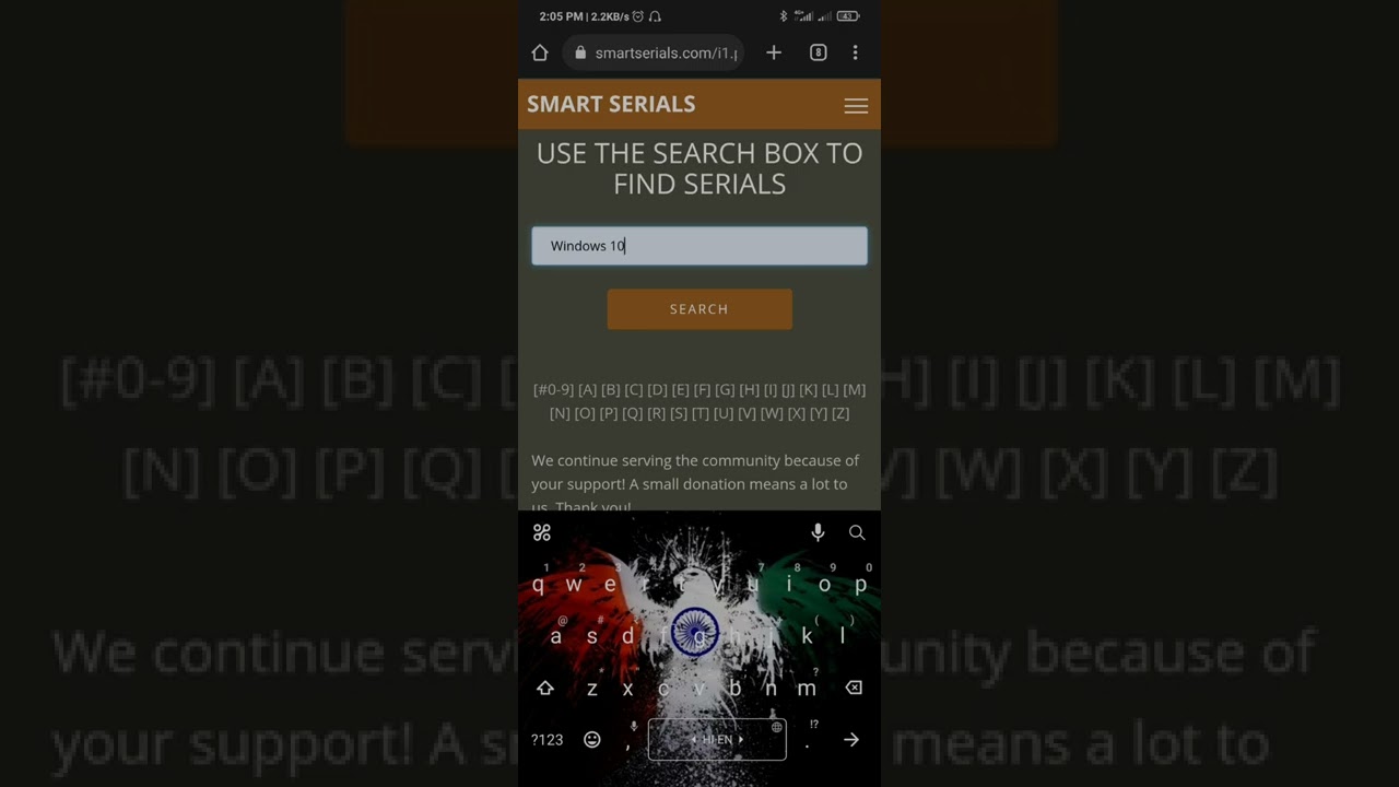 Serial keys for any software 