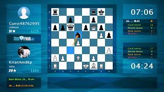 Chess Game Analysis: KiranAmdkp - Guest48762995, 1-0 (By ChessFriends.com)