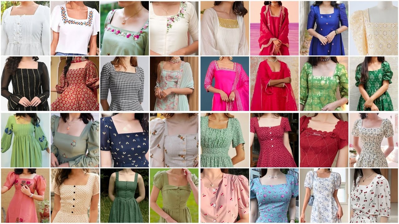 New Model Square Neck Design Ideas for Kurti/Blouse/Top 2024 - YouTube