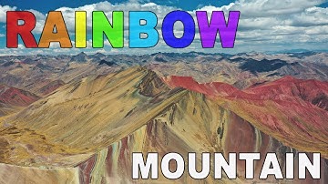 Rainbow Mountains by Drone. Ambient 4K video.