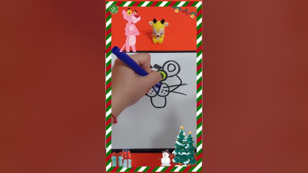 рисуем розовую пантеру draw a pink panther #shorts #sketch# ...